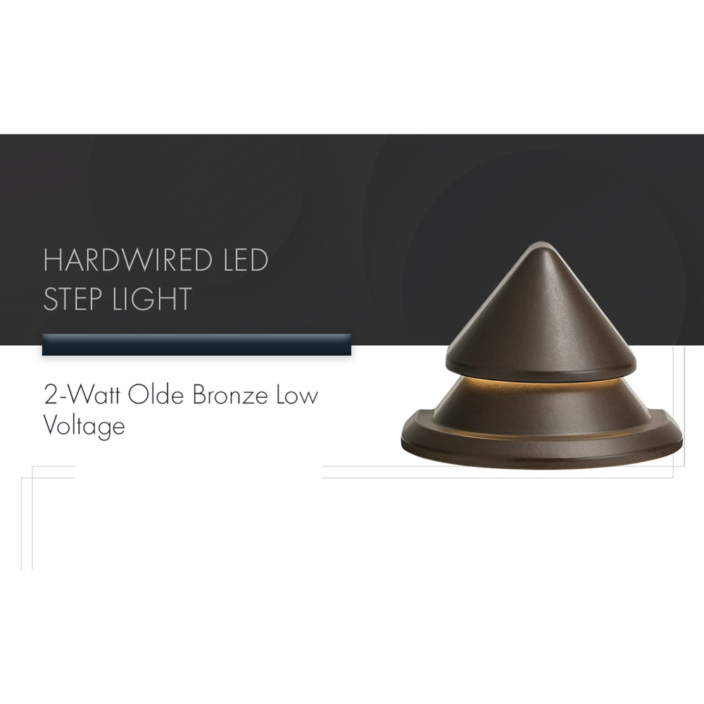 LED Step Light Set of 8 Kichler 2-Watt Olde Bronze Low Voltage Hardwired - Picture 3 of 4
